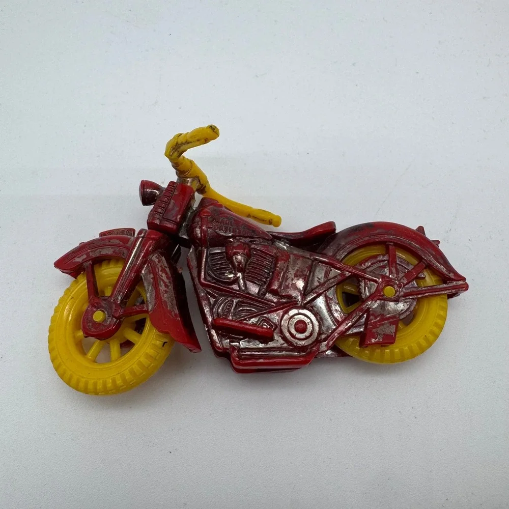 Vintage 1950s Thomas Toys Red Police Motorcycle Plastic Toy Made in USA‎