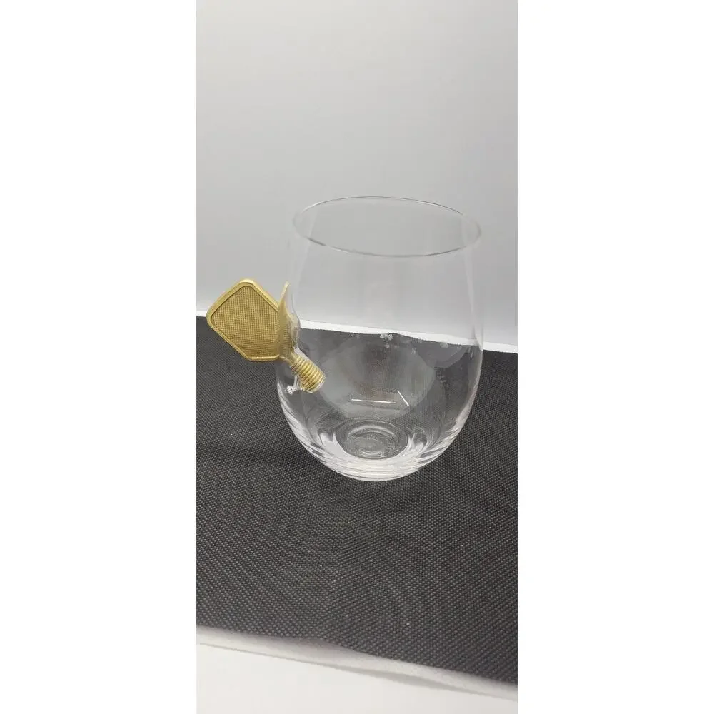 Pickleball Stemless Wine Glasses | Single | Stuck In The Glass Pickle Ball Pa...