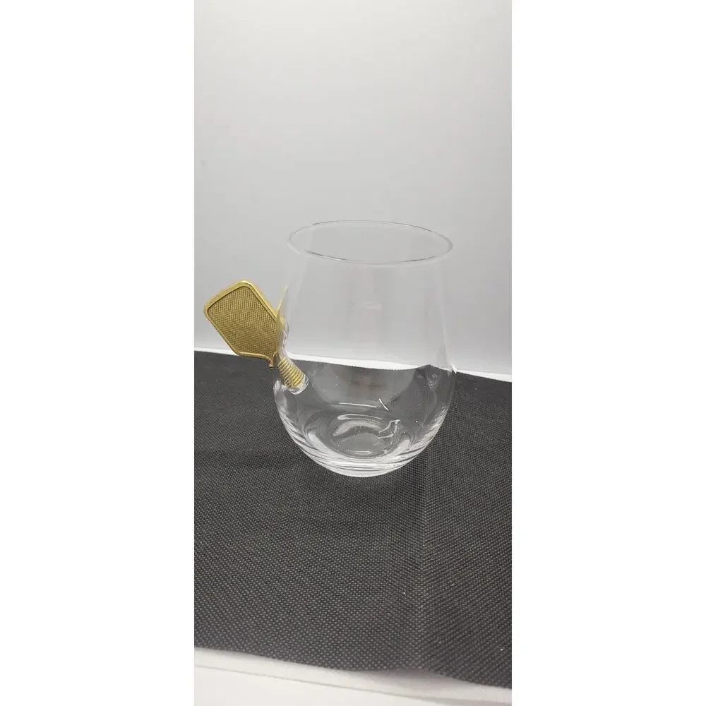 Pickleball Stemless Wine Glasses | Single | Stuck In The Glass Pickle Ball Pa...