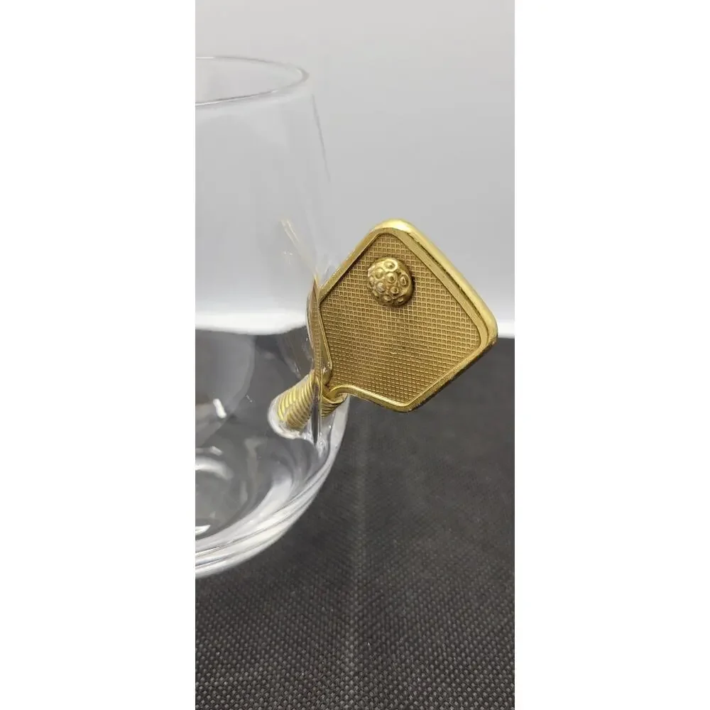 Pickleball Stemless Wine Glasses | Single | Stuck In The Glass Pickle Ball Pa...