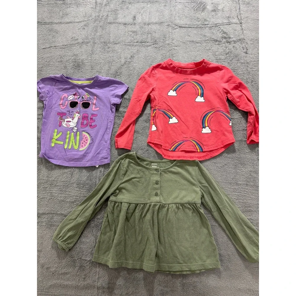 Carter's Freestyle Cherubino 4T Girls Multi Tops Lot‎ 3pc Casual Boho Womens