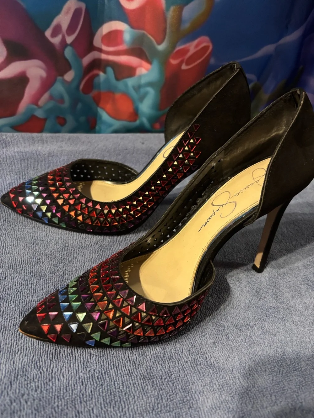Jessica Simpson  Rainbow 🌈 festival shoes