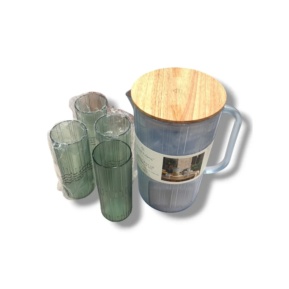 3L Acrylic Beverage Pitcher and Cup Set Blue - Hearth & Hand Magnolia,‎ Target