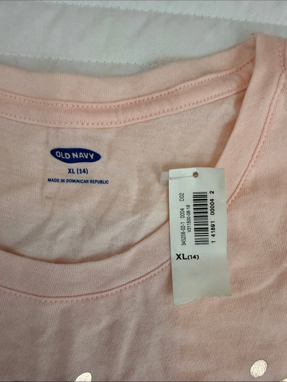 Girl Old Navy Pink Long Sleeve Tee with Metallic Gold 'California' Graphic