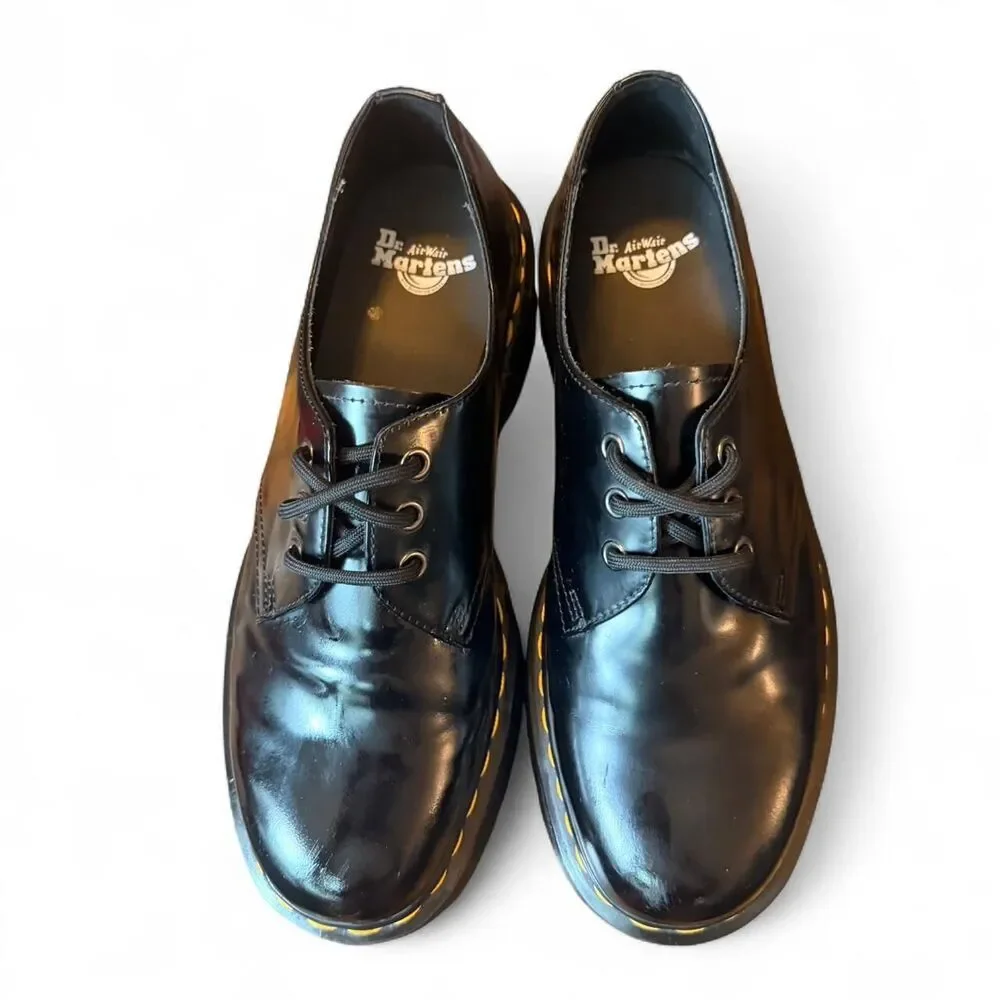 Dr. Martens 1461 Quad Platform Oxford Shoes Black Smooth Leather M10 W11 EU43