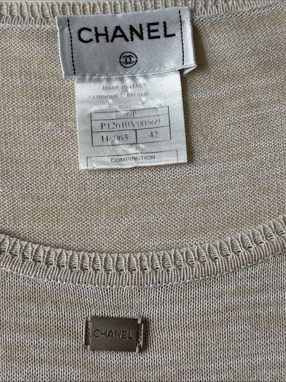CHANEL cream knit
