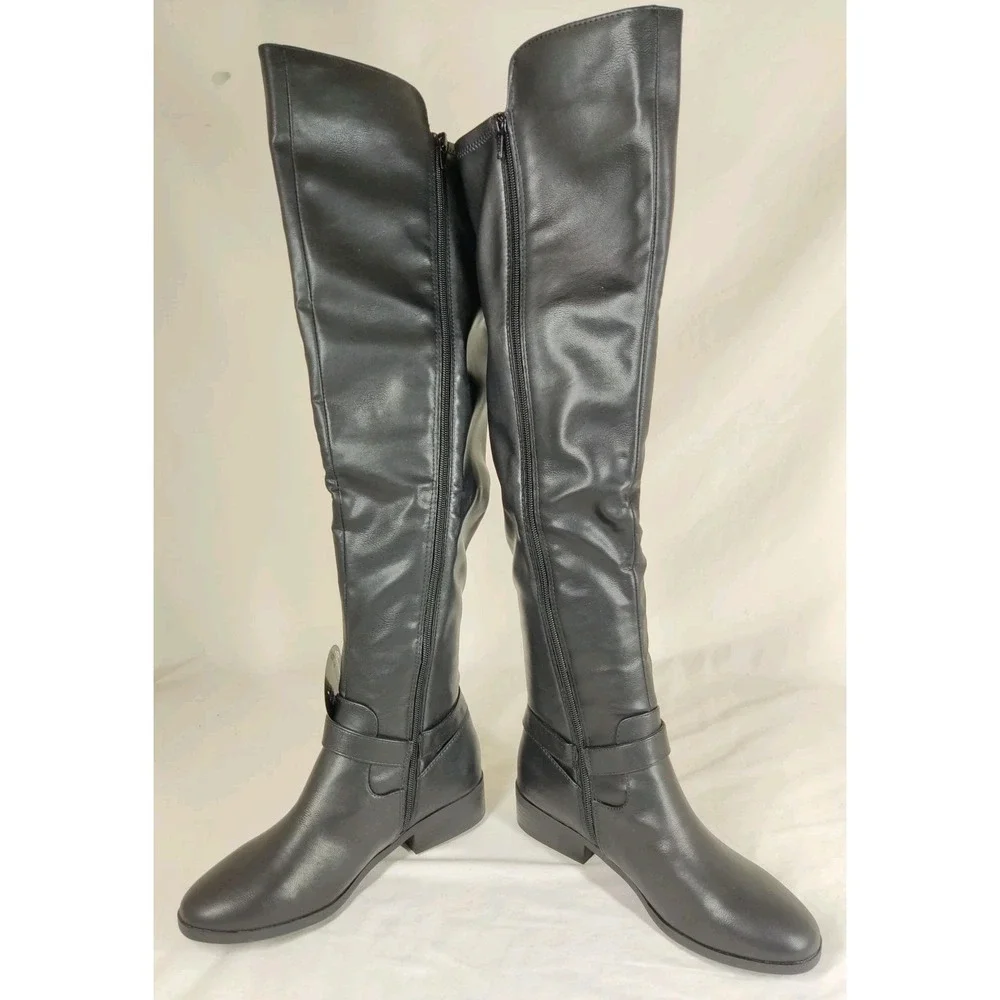 Style & Co. Womens Charlaa‎ Faux Leather Over-The-Knee Boots | Black Sm | 7M