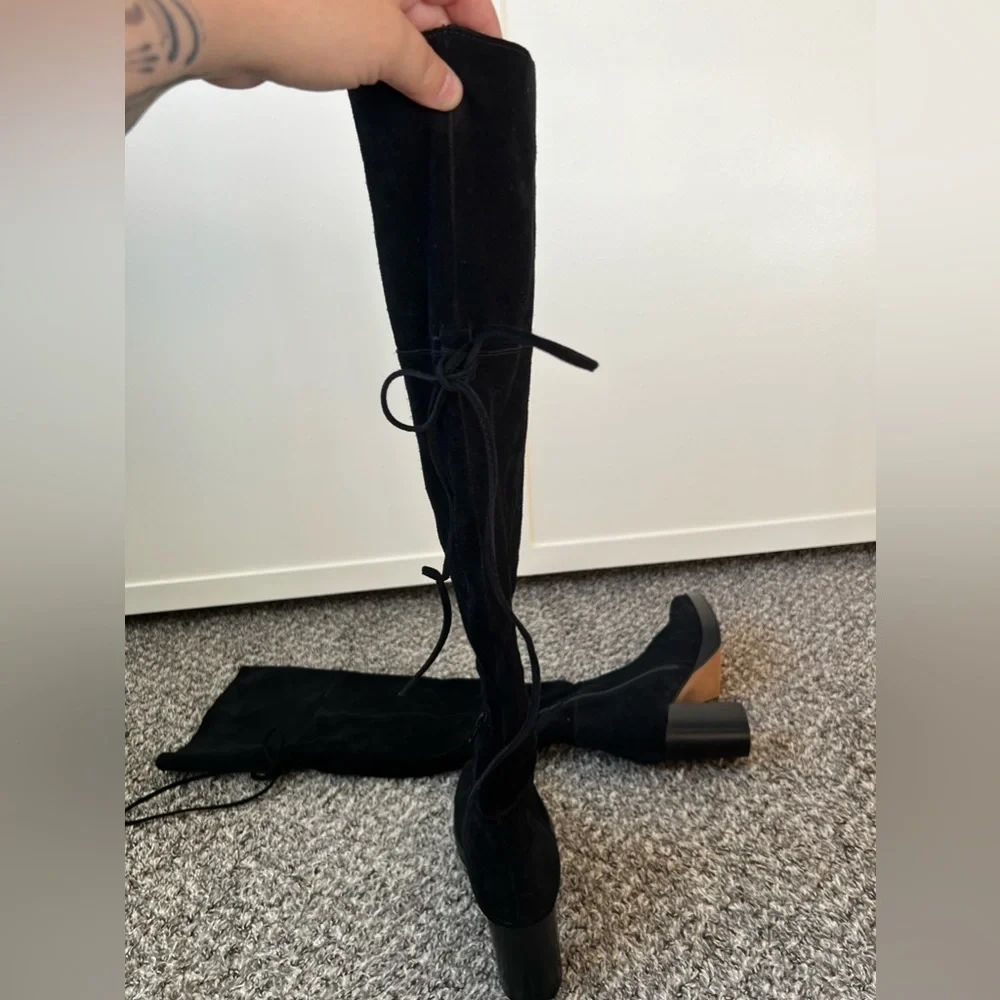 Free People Black Suede NWOT Echo Platform‎ Over The Knee Boot Size 9.5