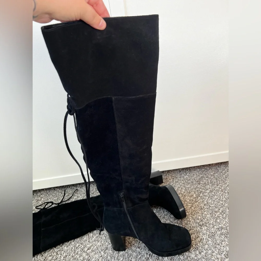 Free People Black Suede NWOT Echo Platform‎ Over The Knee Boot Size 9.5