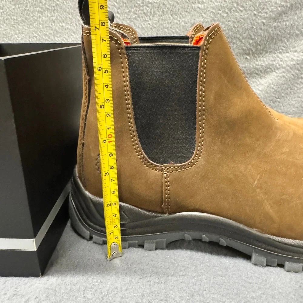 Hytest Safety Footwear Boots Mens 11 W Knox Chelsea Brown Steel Toe Pull On