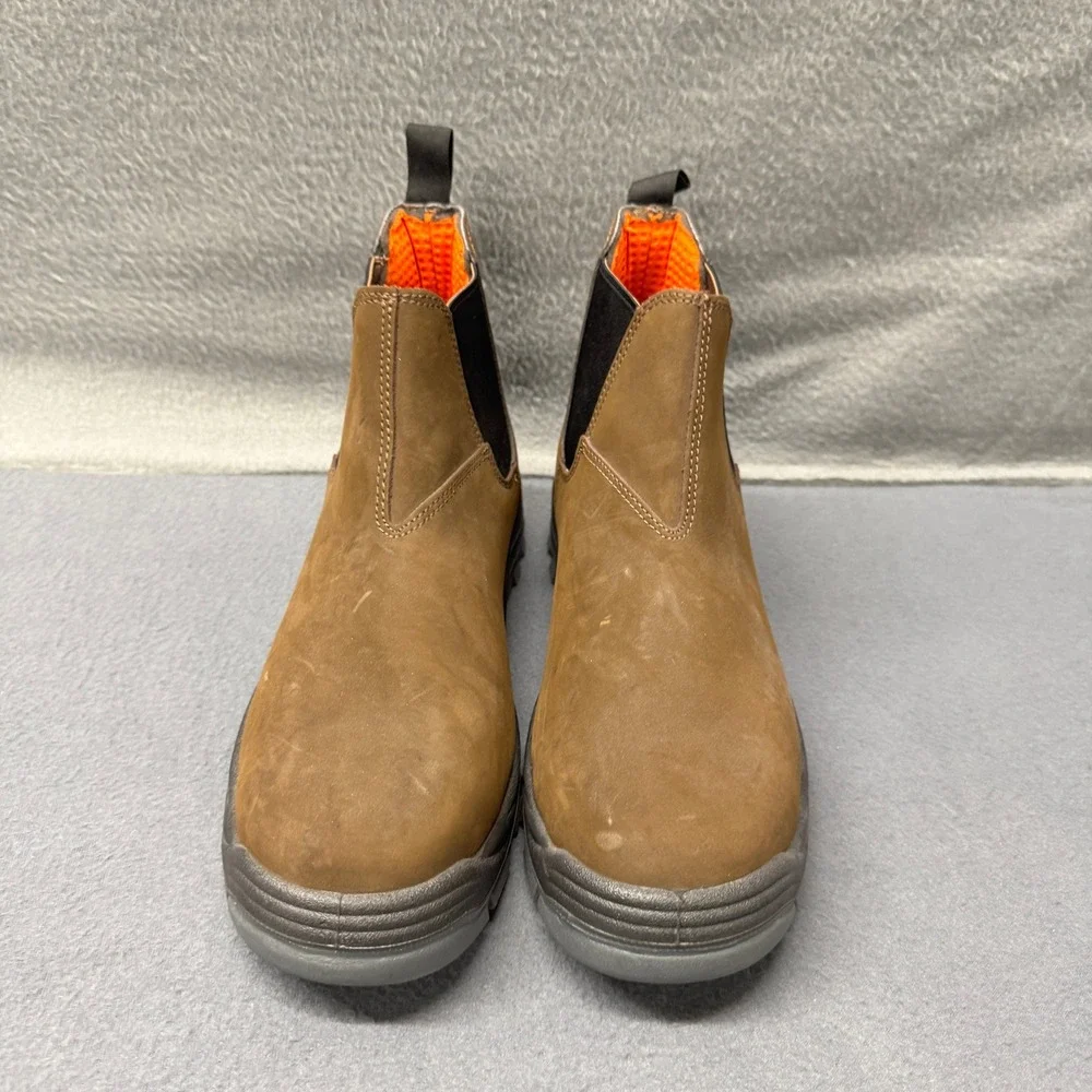 Hytest Safety Footwear Boots Mens 11 W Knox Chelsea Brown Steel Toe Pull On