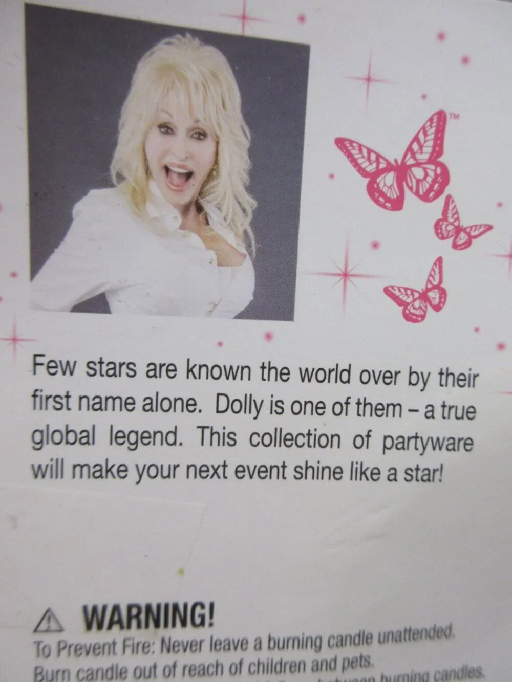 Dolly Parton Cake Topper Lights Up -Tested and Working NO Candles/Candleholders