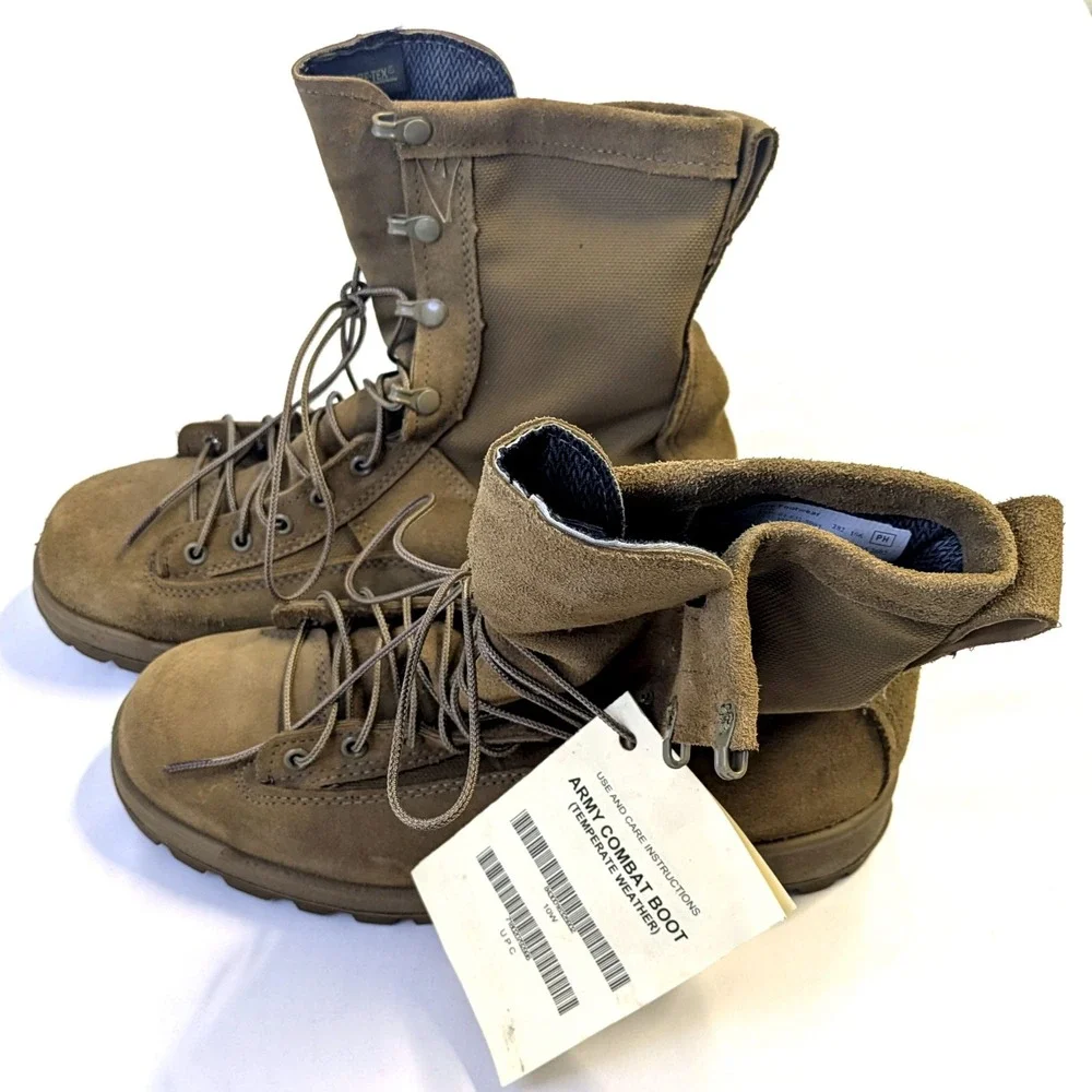 McRae Footwear Army Combat Boots Gore-Tex Vibram Coyote Brown 10W NSN 632-5902