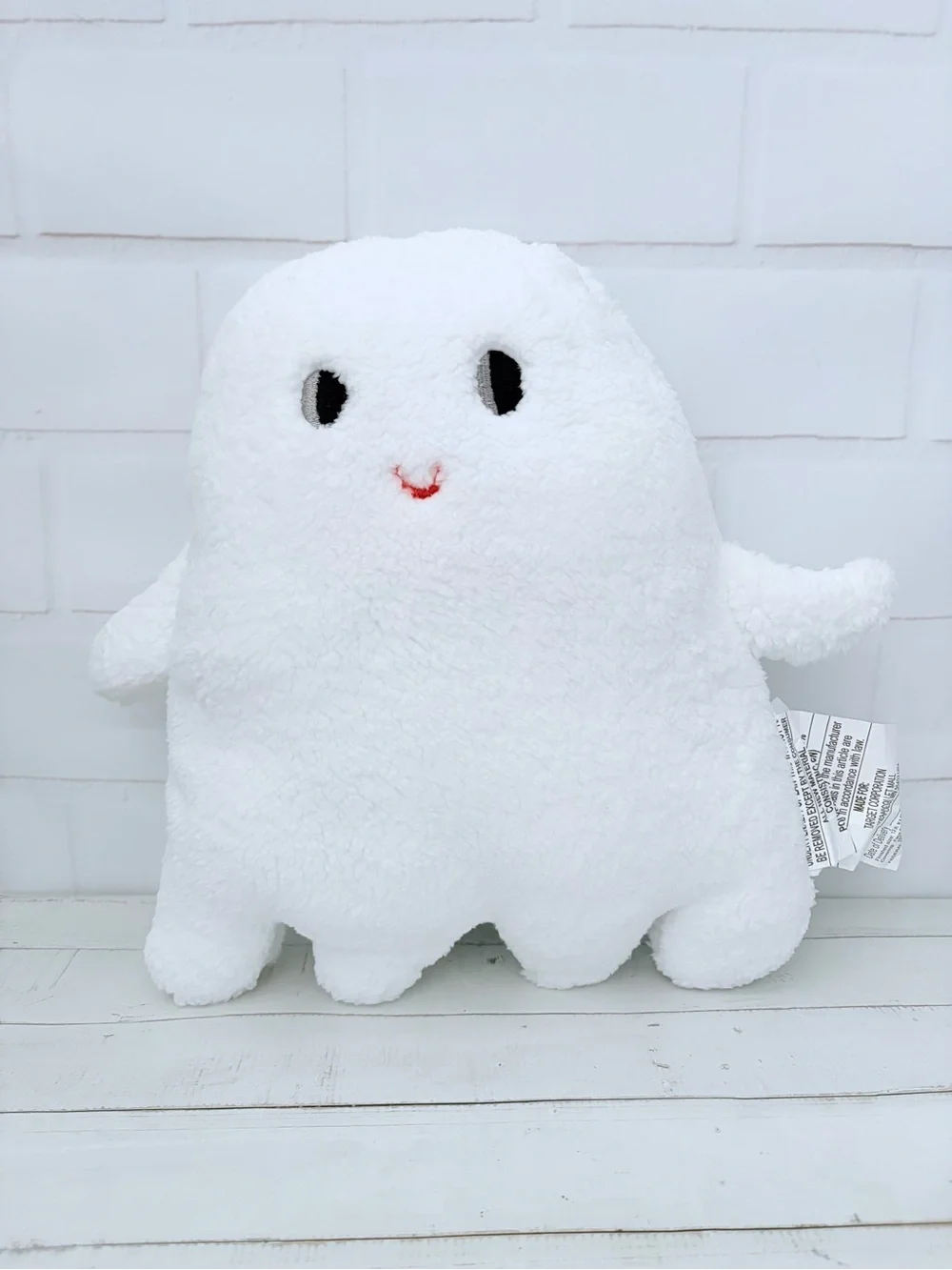 Hyde & EEK! Boutique Faux Shearling Ghost Novelty Halloween Throw Pillow NEW