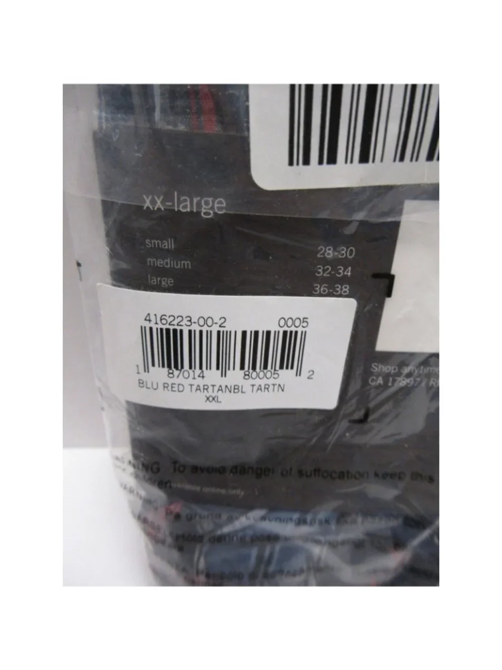 Banana Republic Underwear XXL Red Boxer Shorts Tartan Plaid Cotton NEW