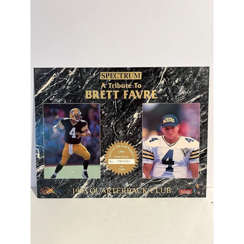 1993 Spectrum Brett Favre Quarterback Club Tribute Sheet PROMO /5000