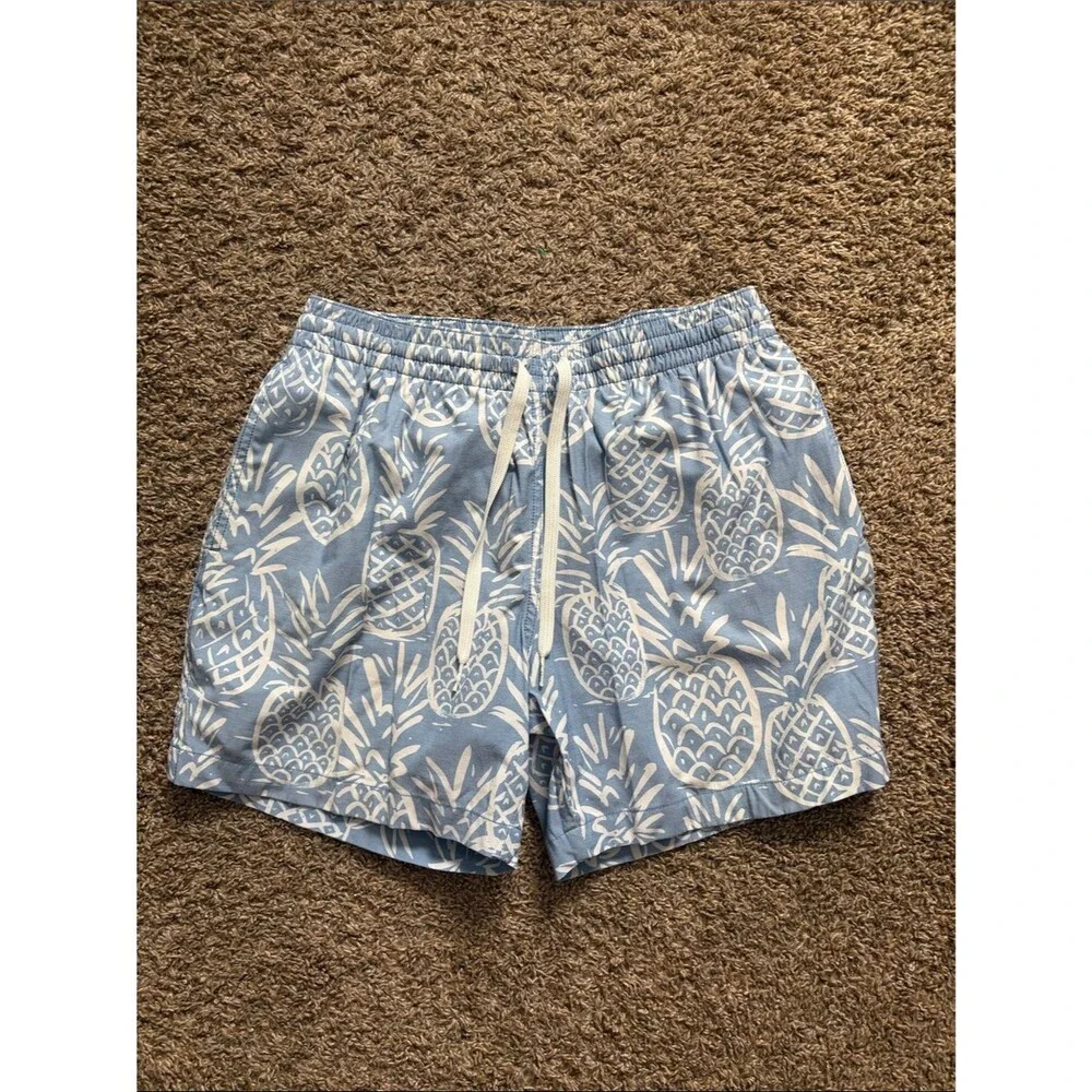 Chubbies Men’s The Thigh-Napples 5.5” Classic Swim Trunk Blue Pineapple Size S