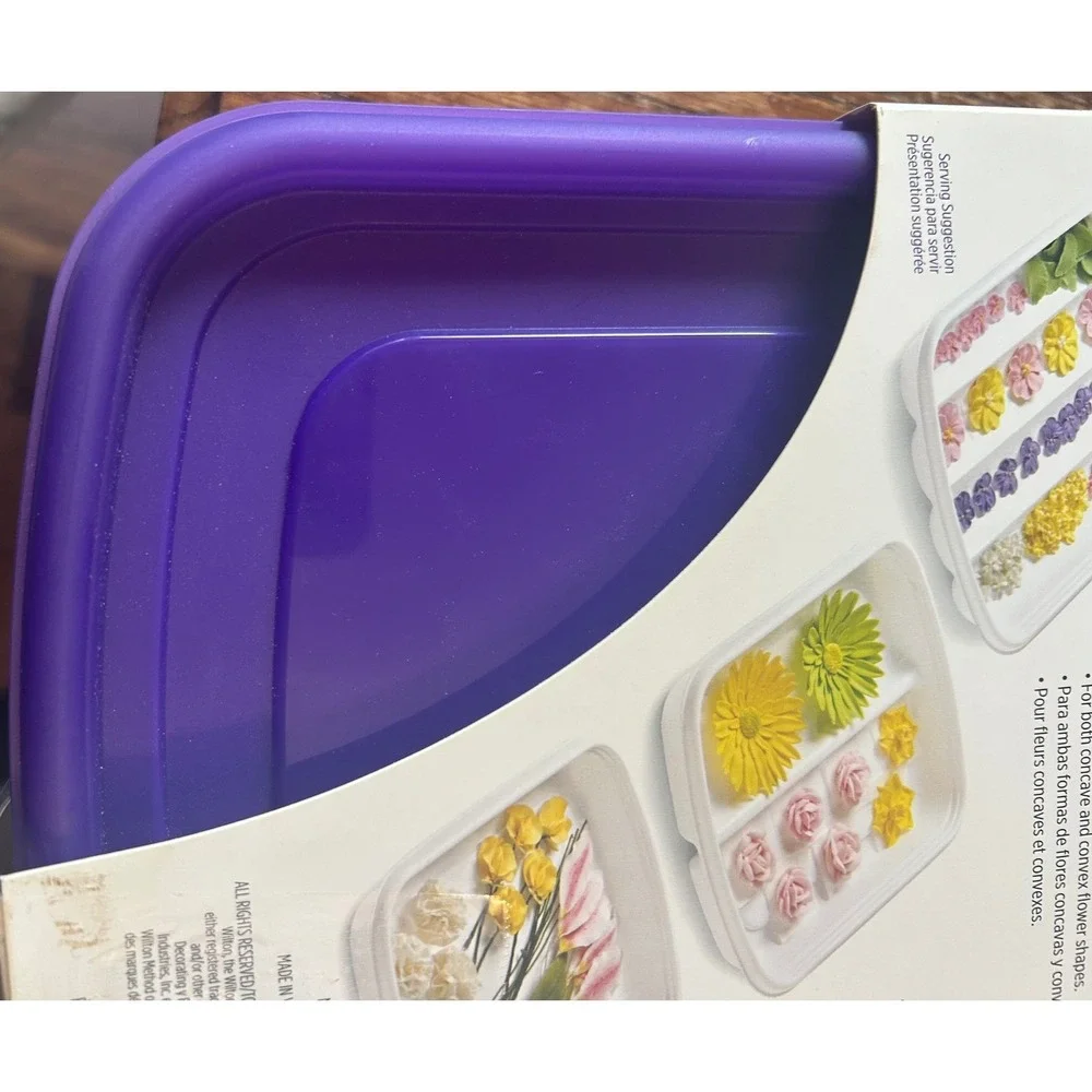 Wilton Form-N-Save Flower Storage Set 417-1187 Cake Decorating Trays Lids 6pc