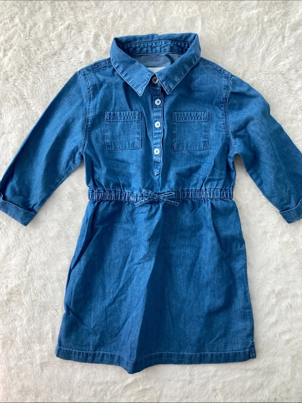 SALE! 50% Off Girls' Denim Shirt Dress - Blue Size 5T