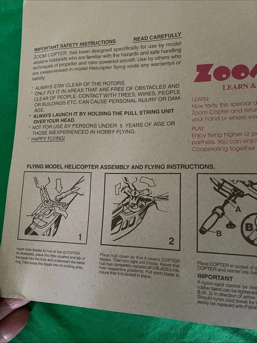 Zoom blades parts