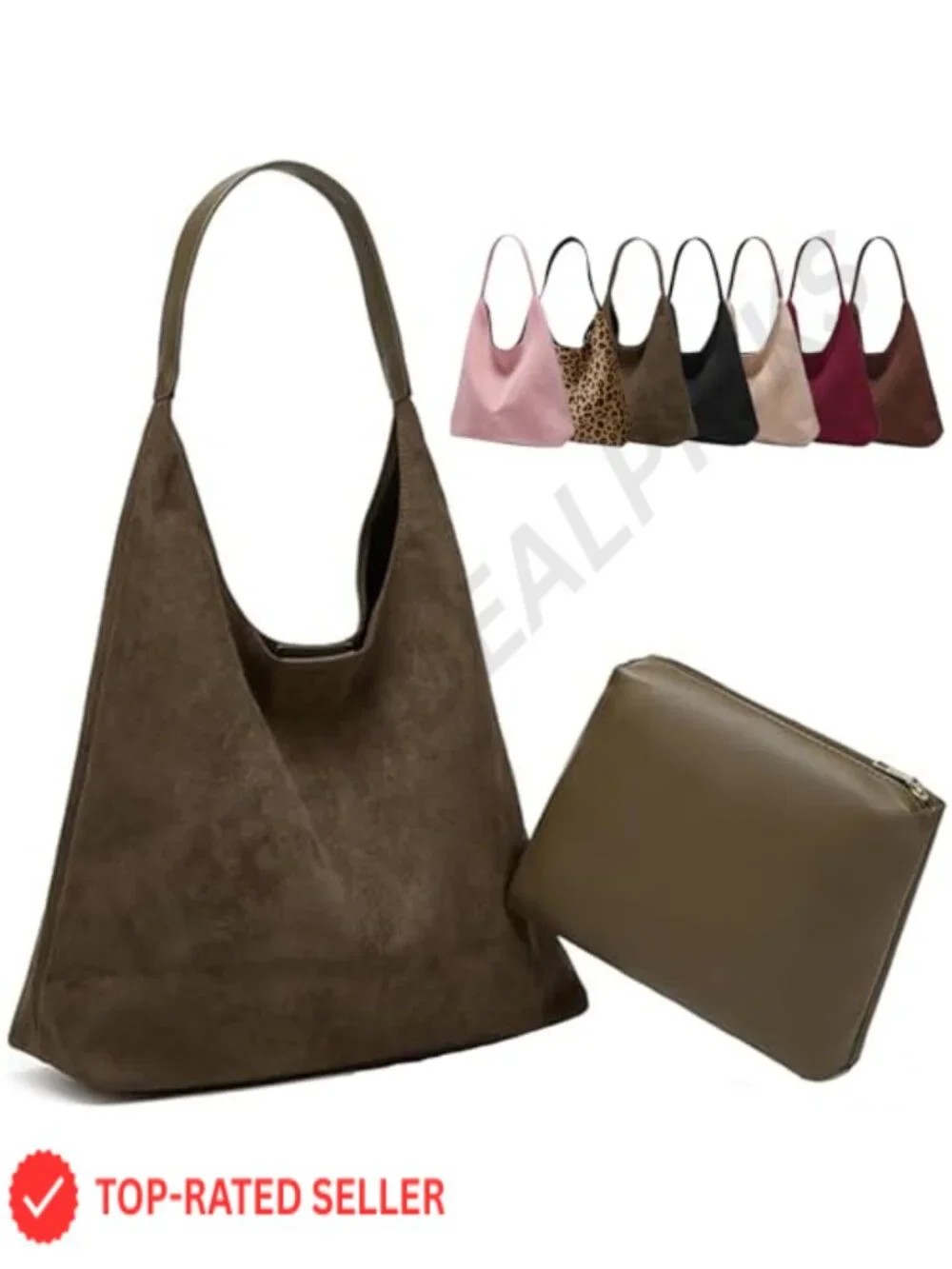 Large Work Tote Bag for Women Boho Slouchy Faux Suede Handbag