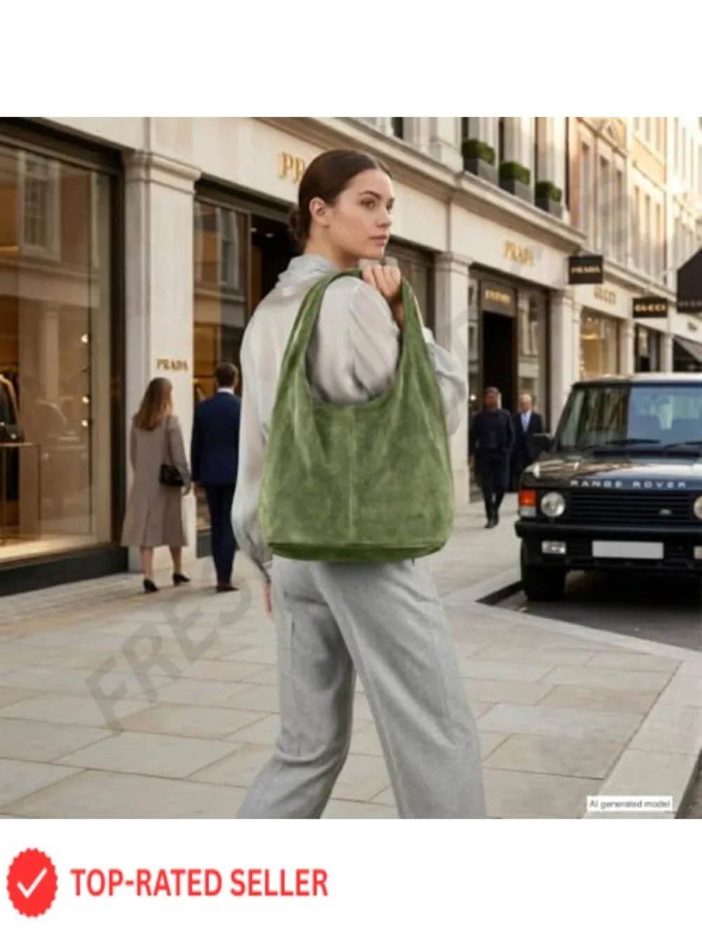 N/A suede hobo