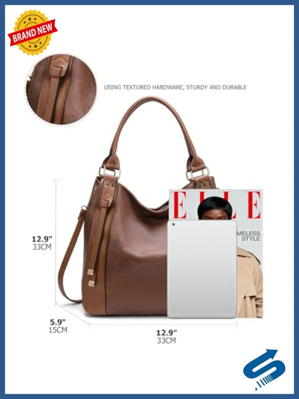 Vintage Large PU Hobo Tote Bag with Strap, Vegan Leather Satchel Purse Women