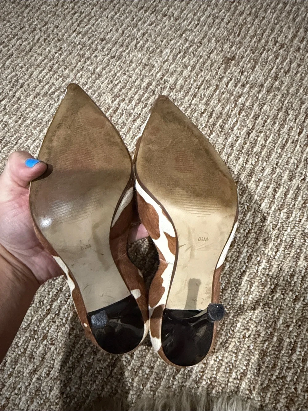 Vintage 90’s Guess Cow Print High Heels Size 8.5