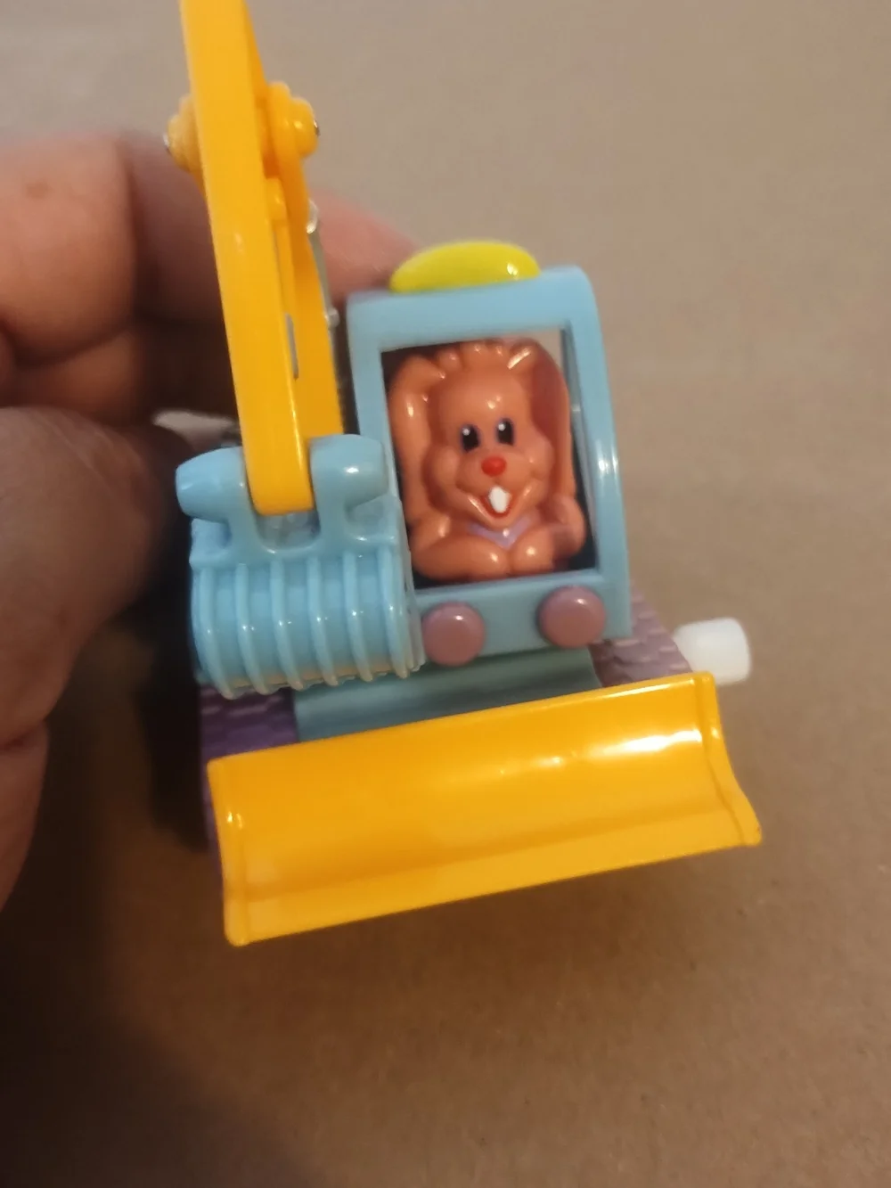 Cute Excavator Toy with Animal Driver plastic good condition