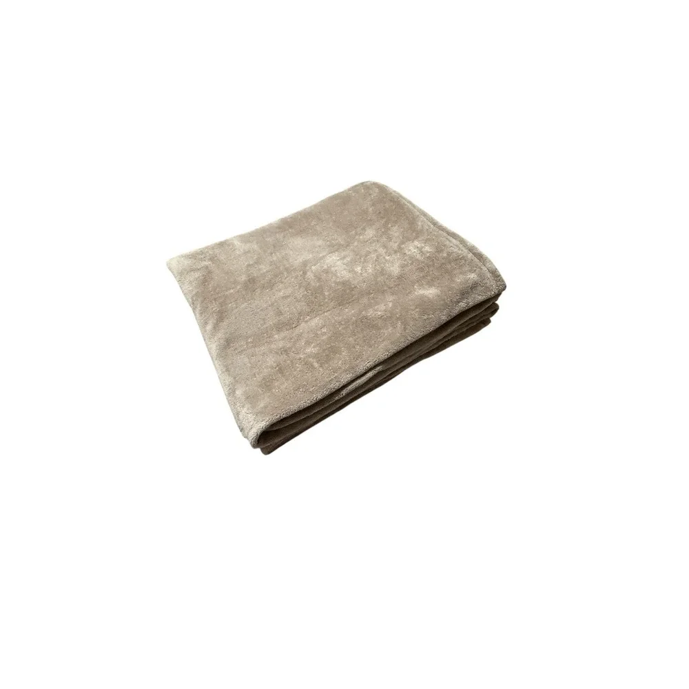 Light Brown Large Fleece Blanket Soft Cozy King Sz Tan Accent Throw Cover Quilt