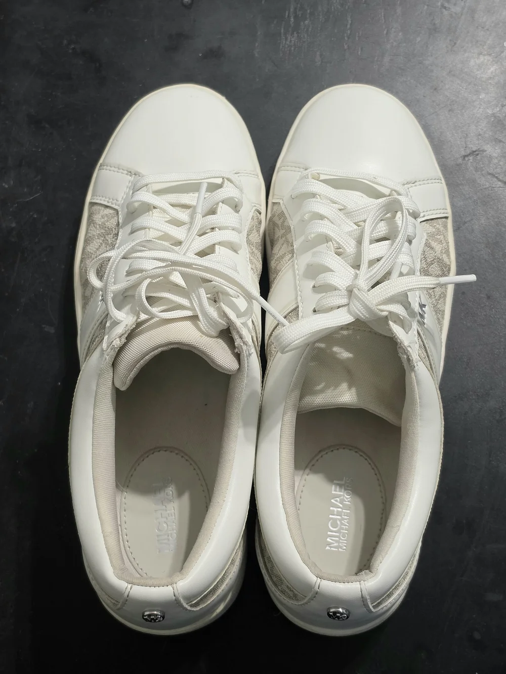 Michael Kors White Signature Logo Low-Top Sneakers