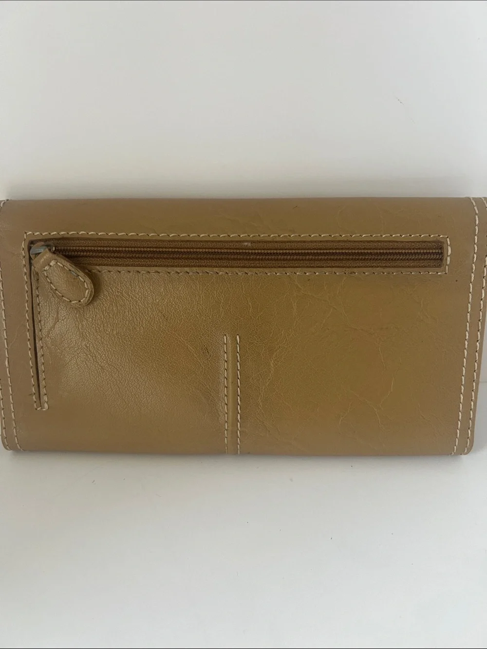 Liz Claiborne Vintage Tan Beige Wallet Organizer Clutch Snap Zip Bifold