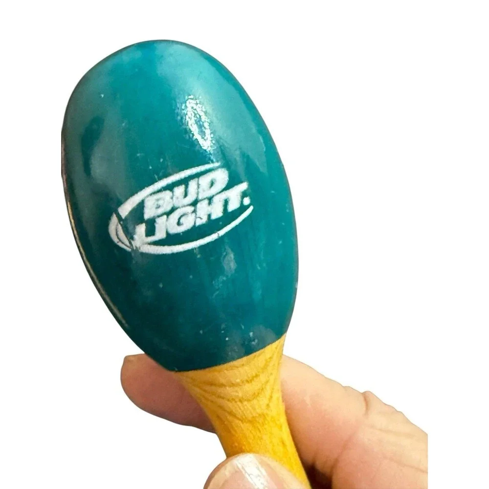 Budweiser wooden maracas