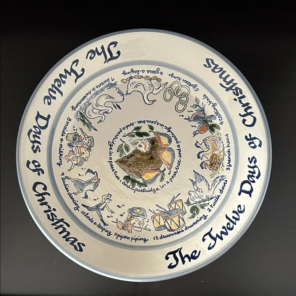 Vintage Louisville Stoneware - The Twelve Days of Christmas Decorative Plate