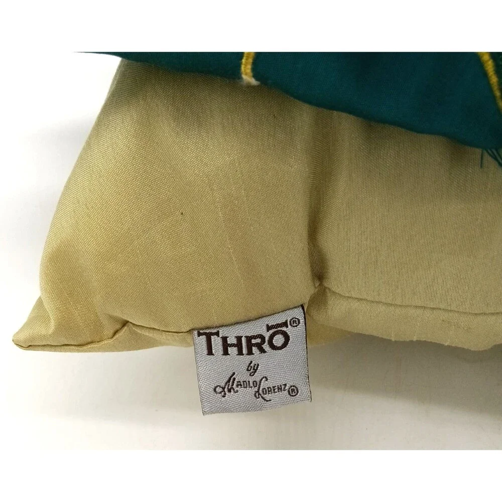 Vintage Peacock Accent Pillow THRO by Marlo Lorenz Embroidered Sequin 10X18