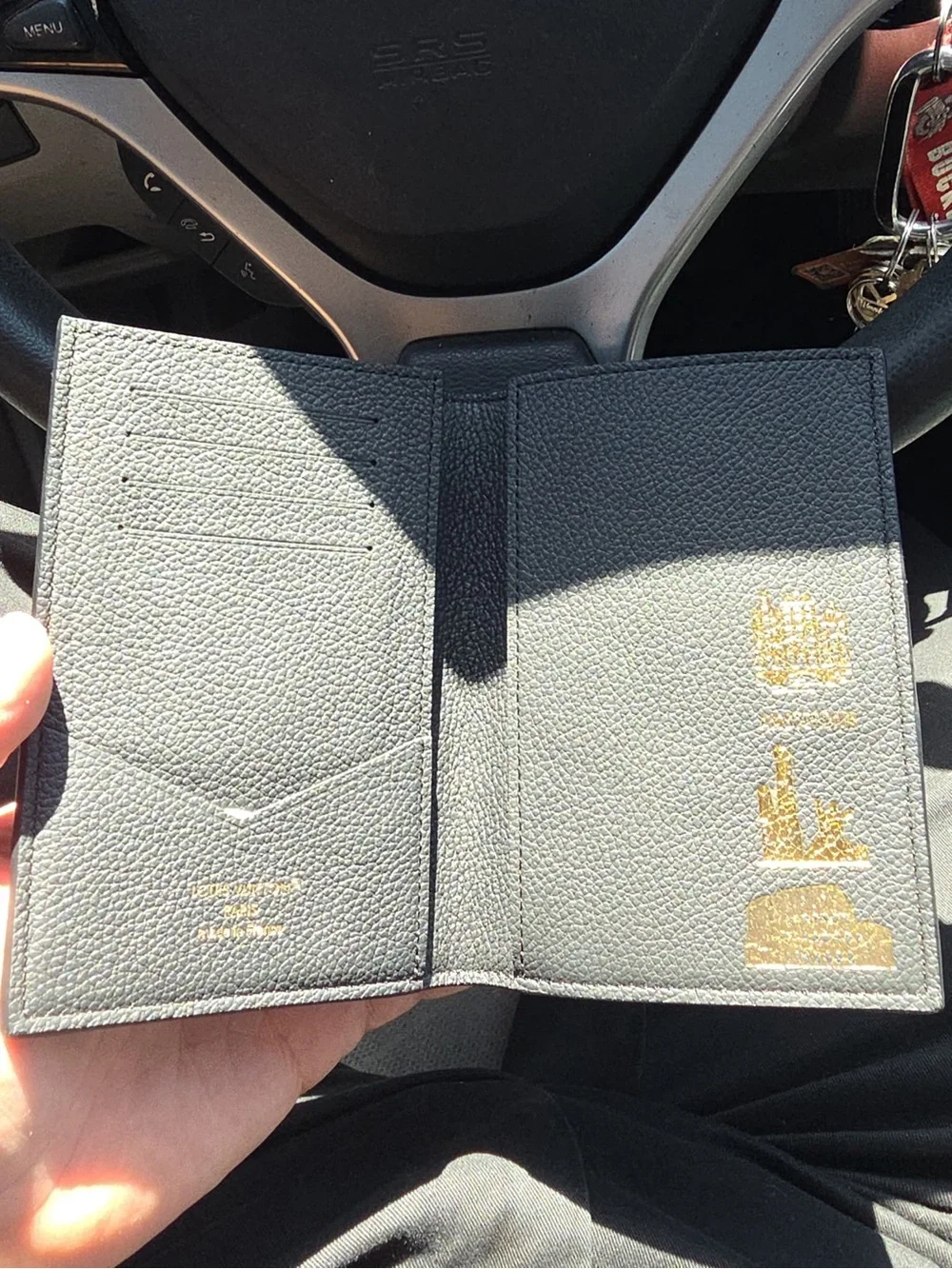 Louis Vuitton Black Embossed Monogram Card & Key Organizer Wallet