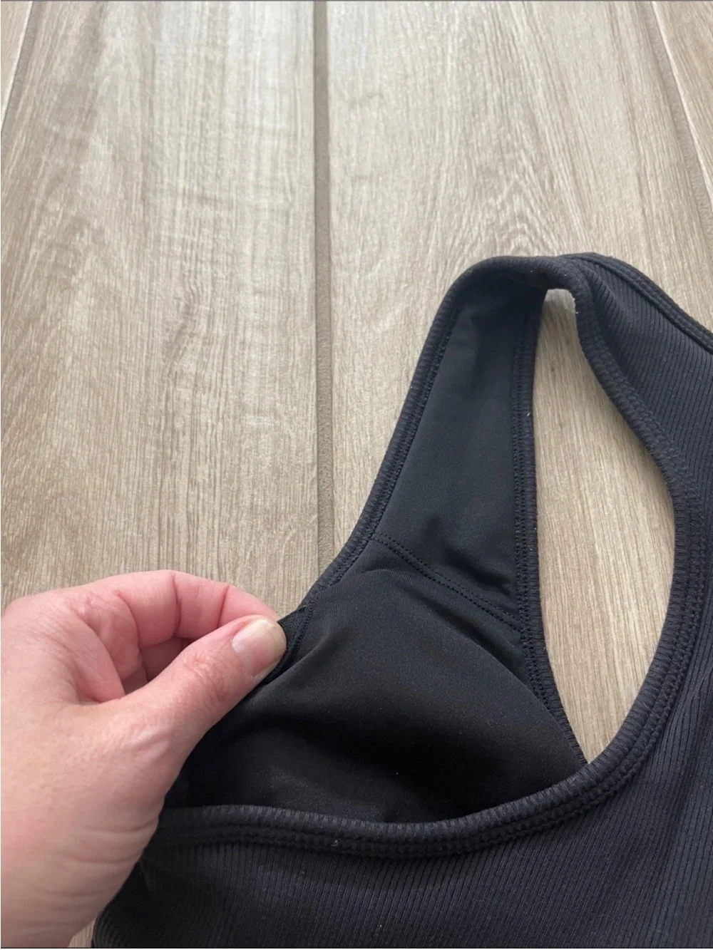 Alo Yoga Goddess Ribbed Cropped Racerback Tank Top Black Sz XS 2-4 W9565R
