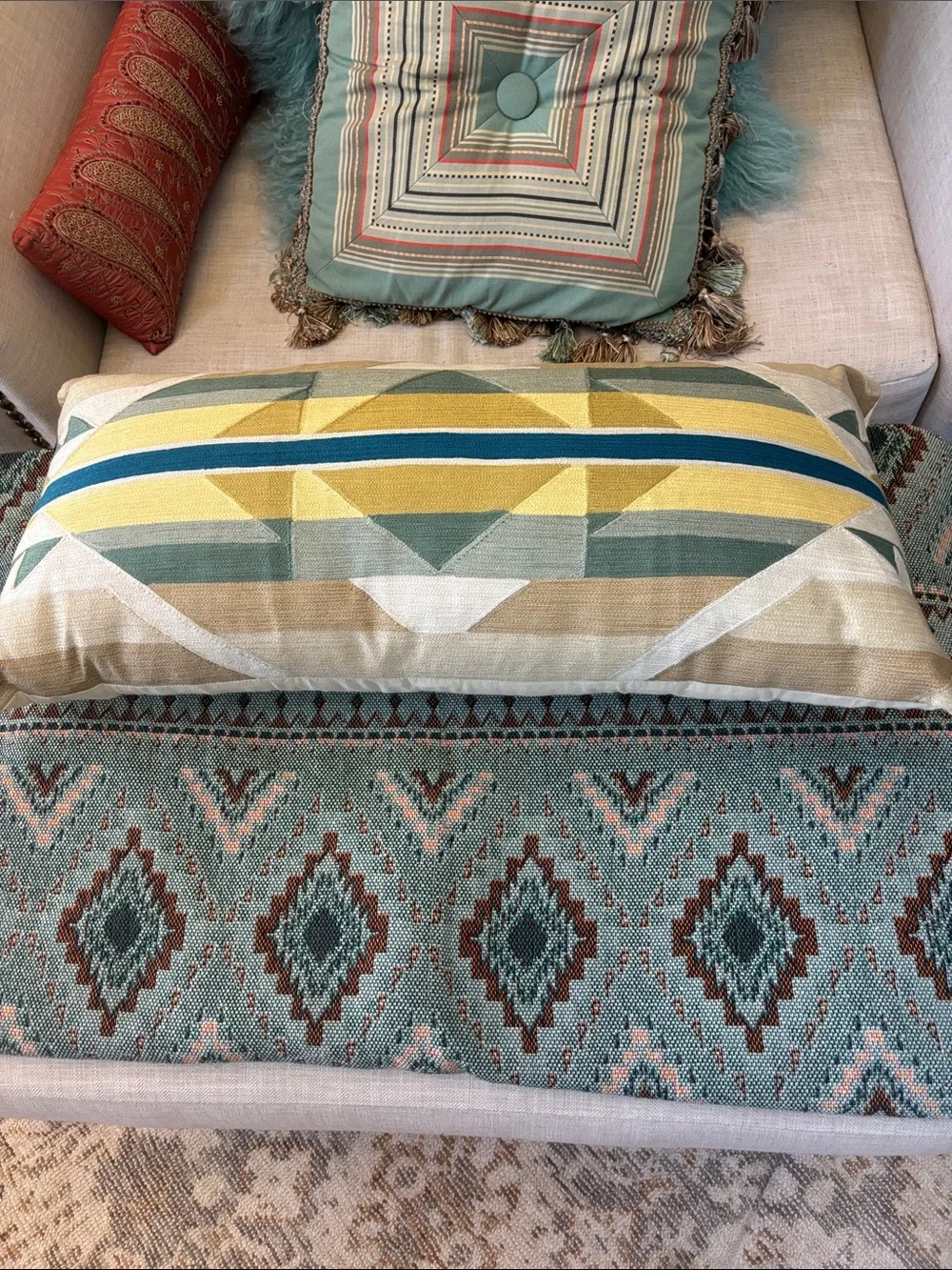 Pendleton Geometric Lumbar Throw Pillow Multicolor Southwest Accent Pillow NWT