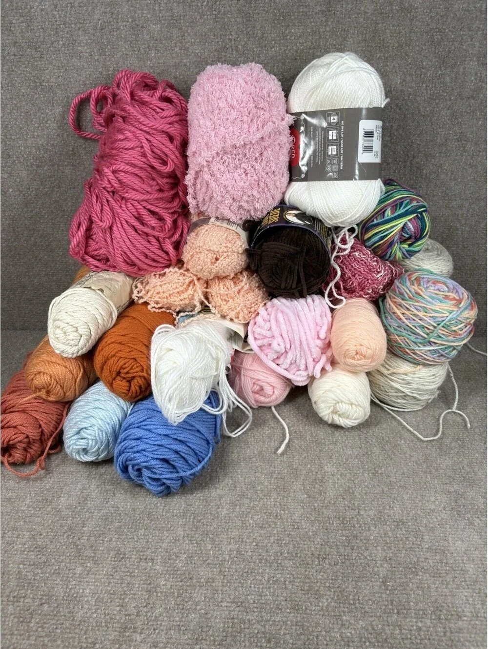 Mixed Yarn Lot 5lbs Assorted Colors Textures Knitting Crochet Destash Bundle