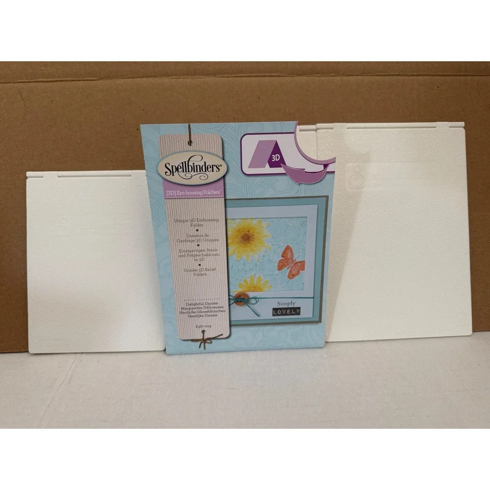 Spellbinders 3D Embossing Folders Set Delightful Daisies Floral Butterfly lot