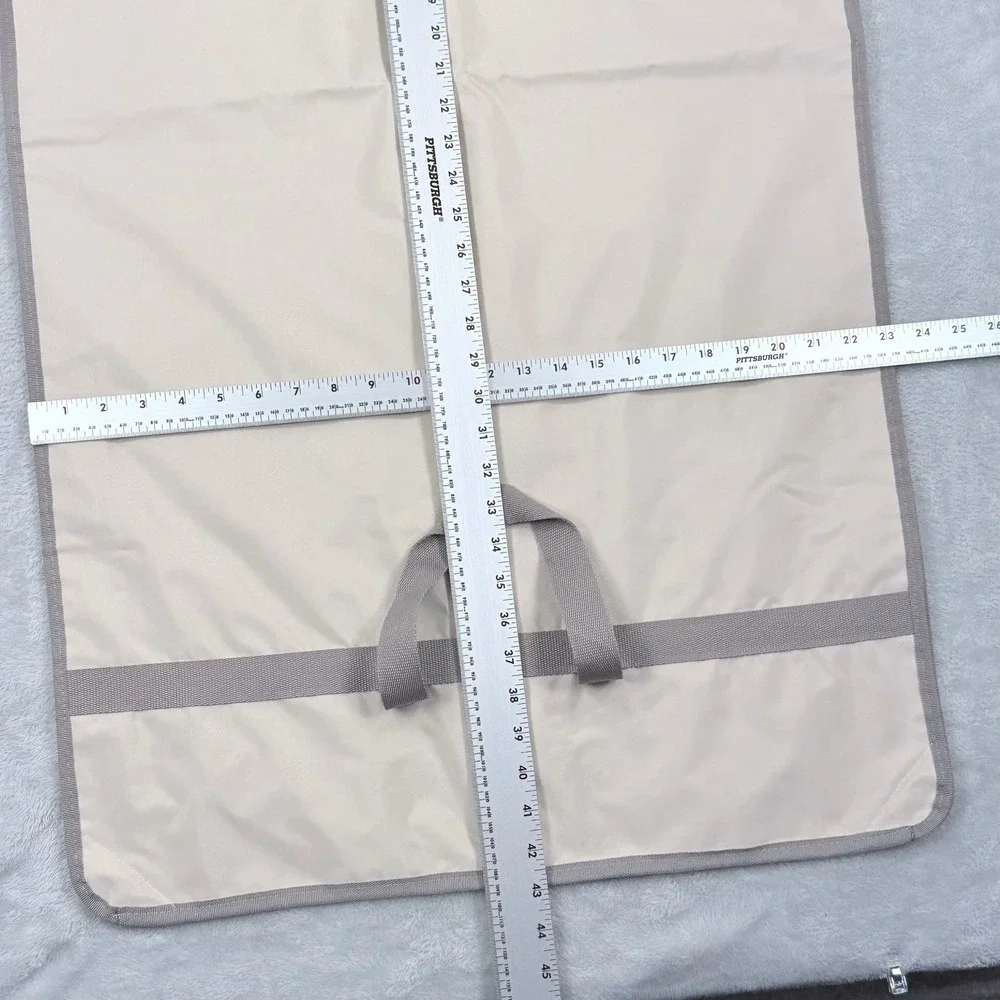 Brioni Garment Bag Cream Grey Logo Hanging Folding Suit Carrier Travel Cover 073