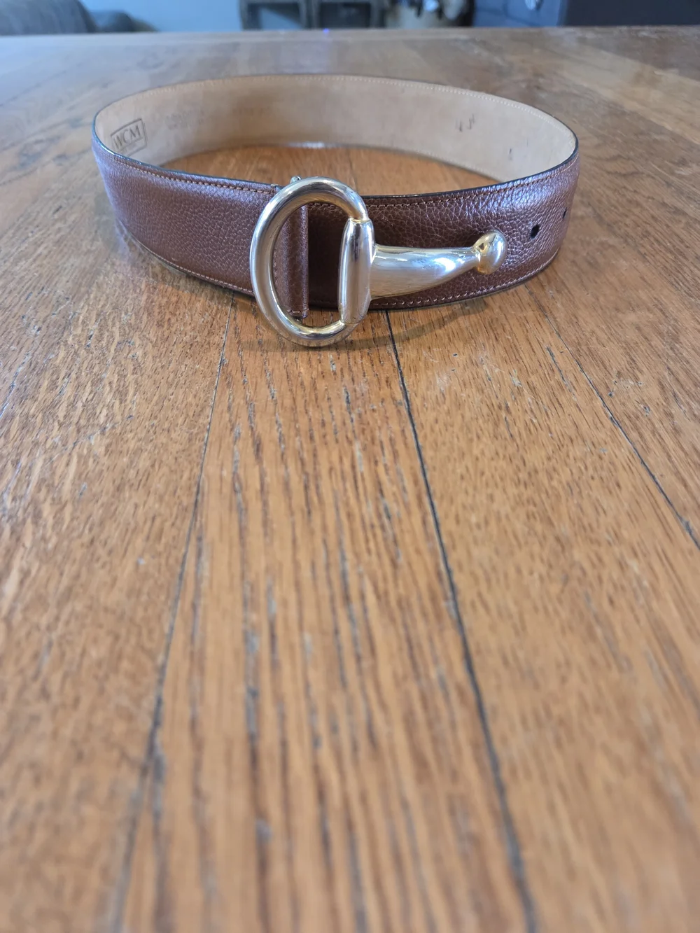 WCM New York Vintage Equestrian Leather Horsebit Belt Italian Calfskin Brown