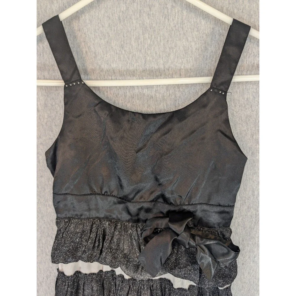 Justice Girls Size 10 Colorblock Tiered Party Dress Bow Lined Scoop Neck