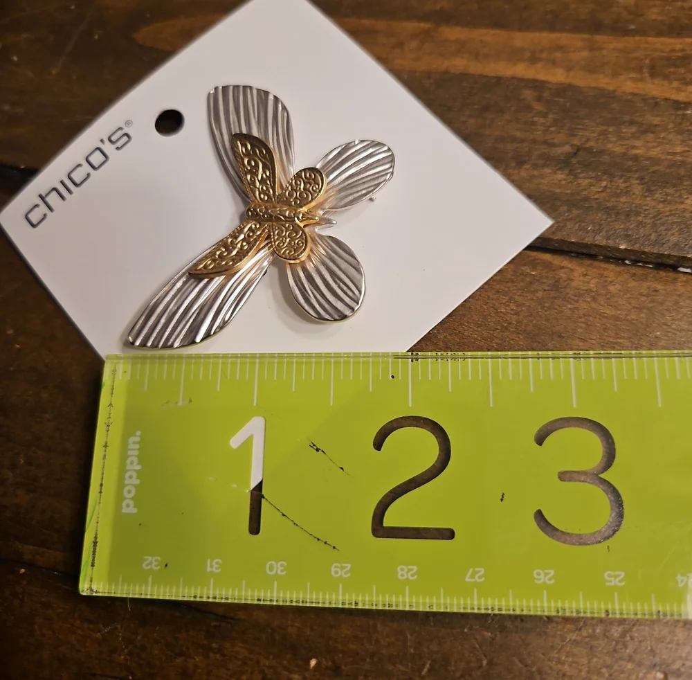 NWT Chico's Butterfly Brooch