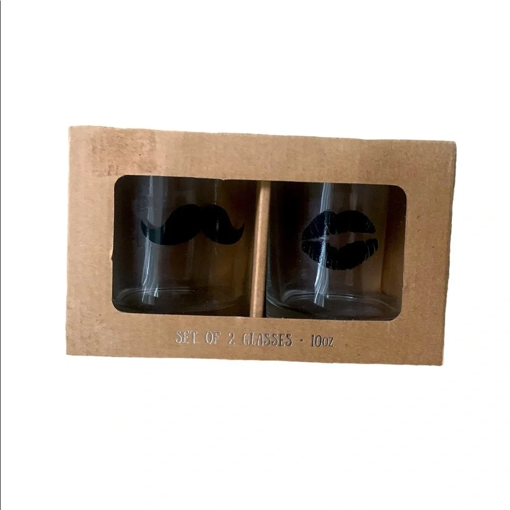 Shot Duo Set Mustache Lips Newlyweds Couple Engaged Dating Groom Bride