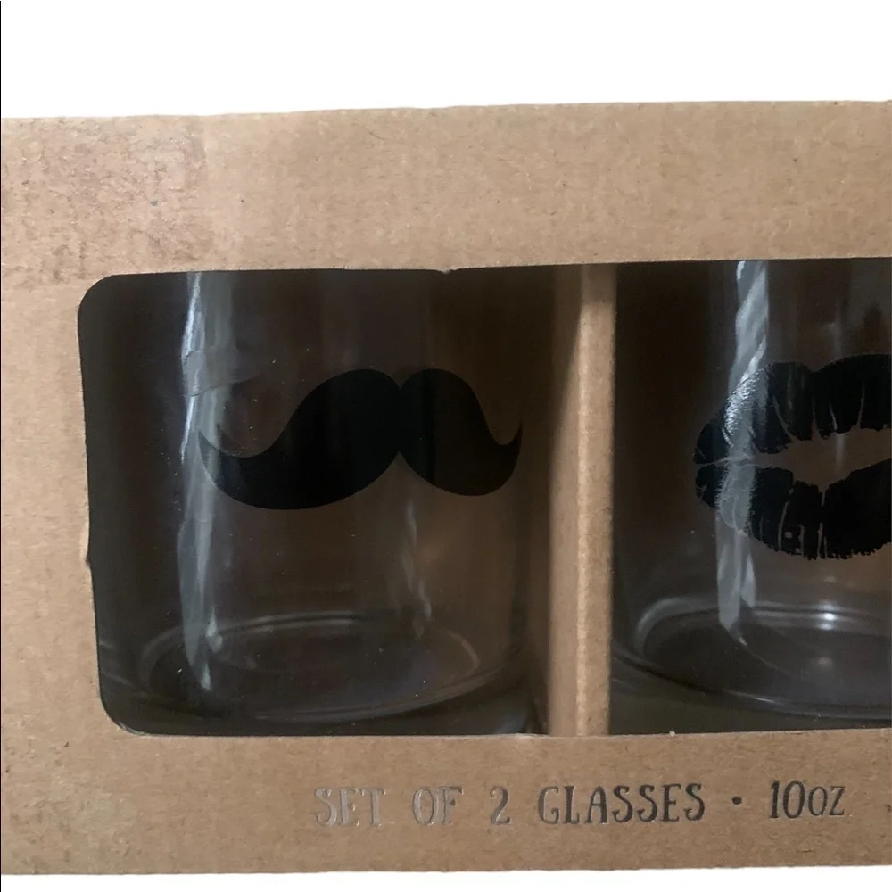 Shot Duo Set Mustache Lips Newlyweds Couple Engaged Dating Groom Bride
