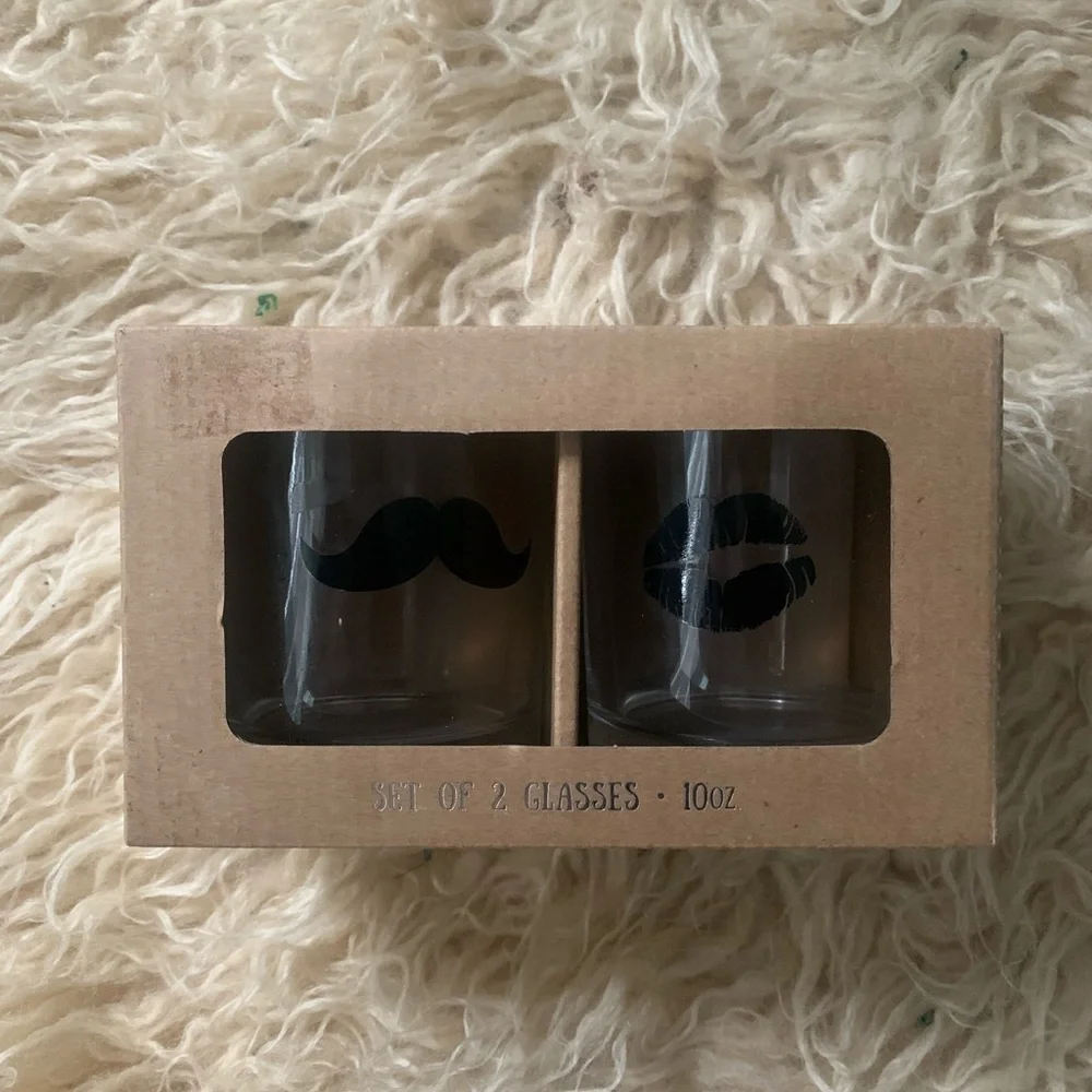 Shot Duo Set Mustache Lips Newlyweds Couple Engaged Dating Groom Bride