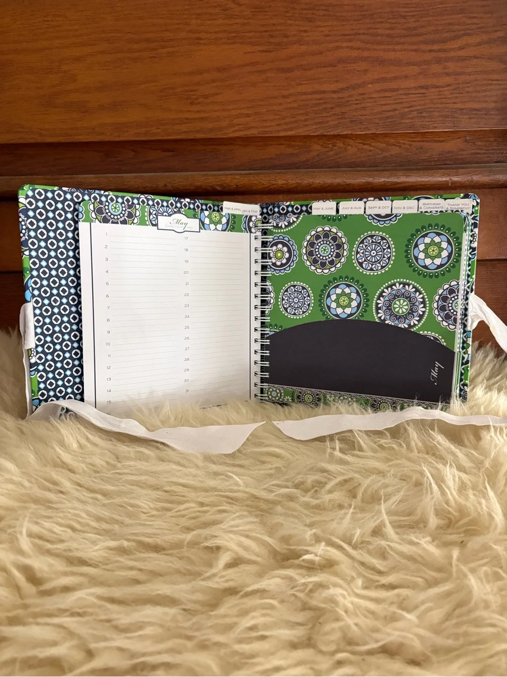 Vera Bradley ‘Cupcake Green’ Celebrations Card Organizer Occasions Calendar