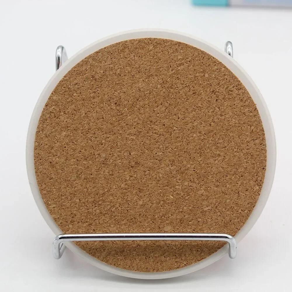 Absorbent Drink Ceramic Coasters Set of 6 w/Cork Back Varying Patterns