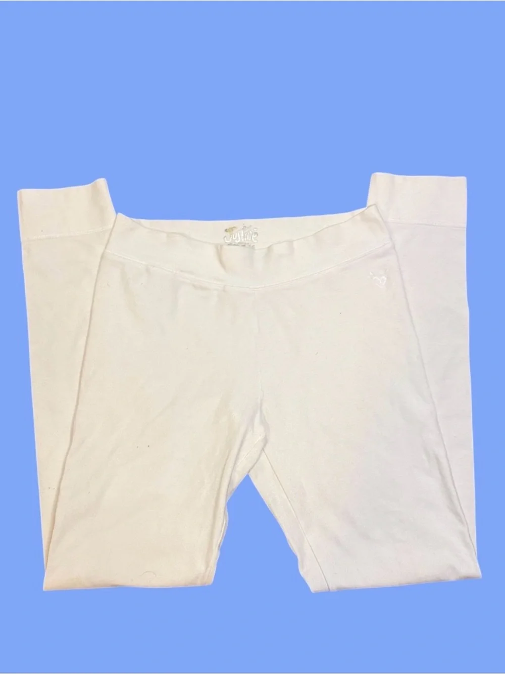 Justice Y2k athleisure white leggings girls size 14